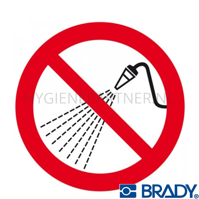 SB051021 Sticker besproeien met water verboden PIC 232